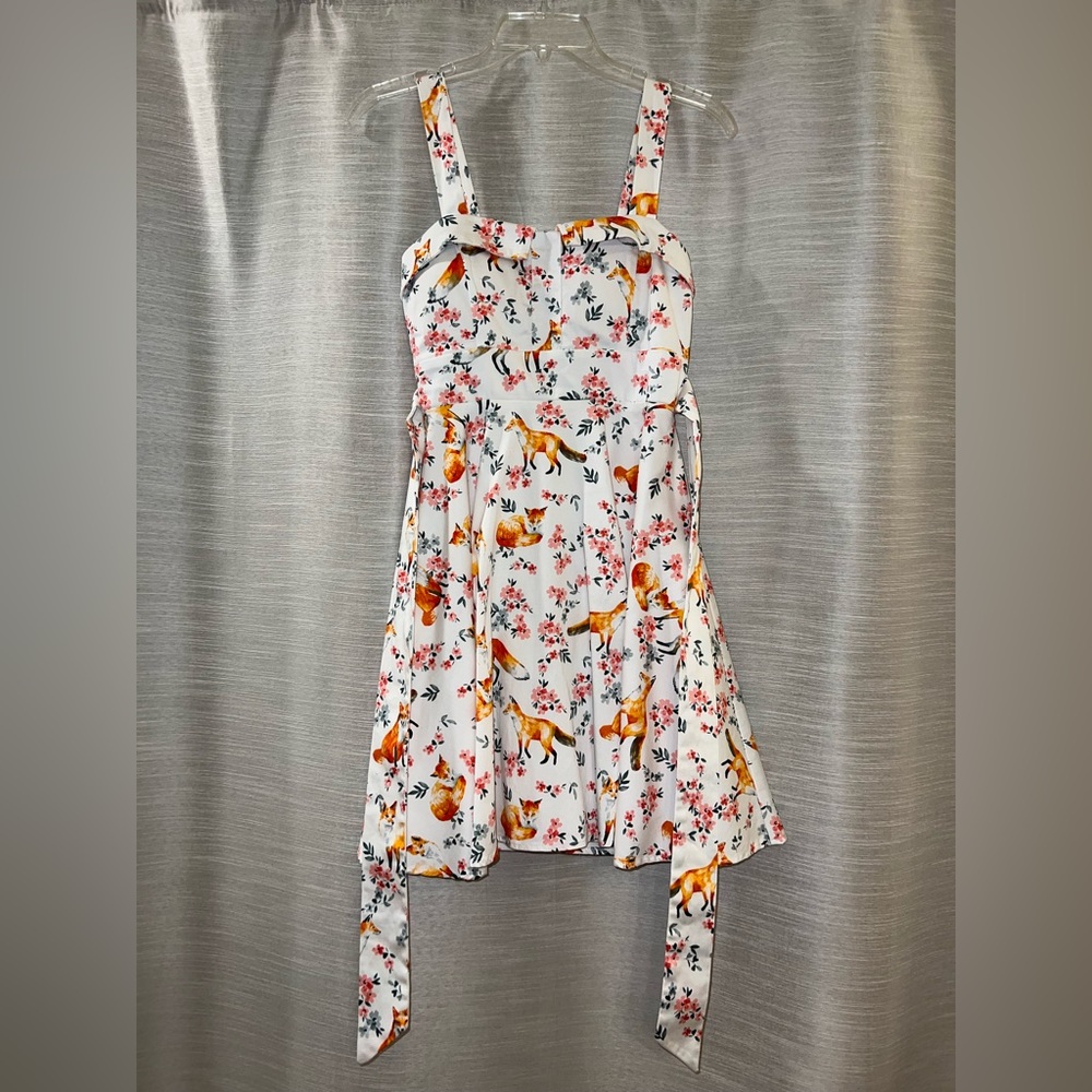 Retro Fox Print Skater Dress 🦊